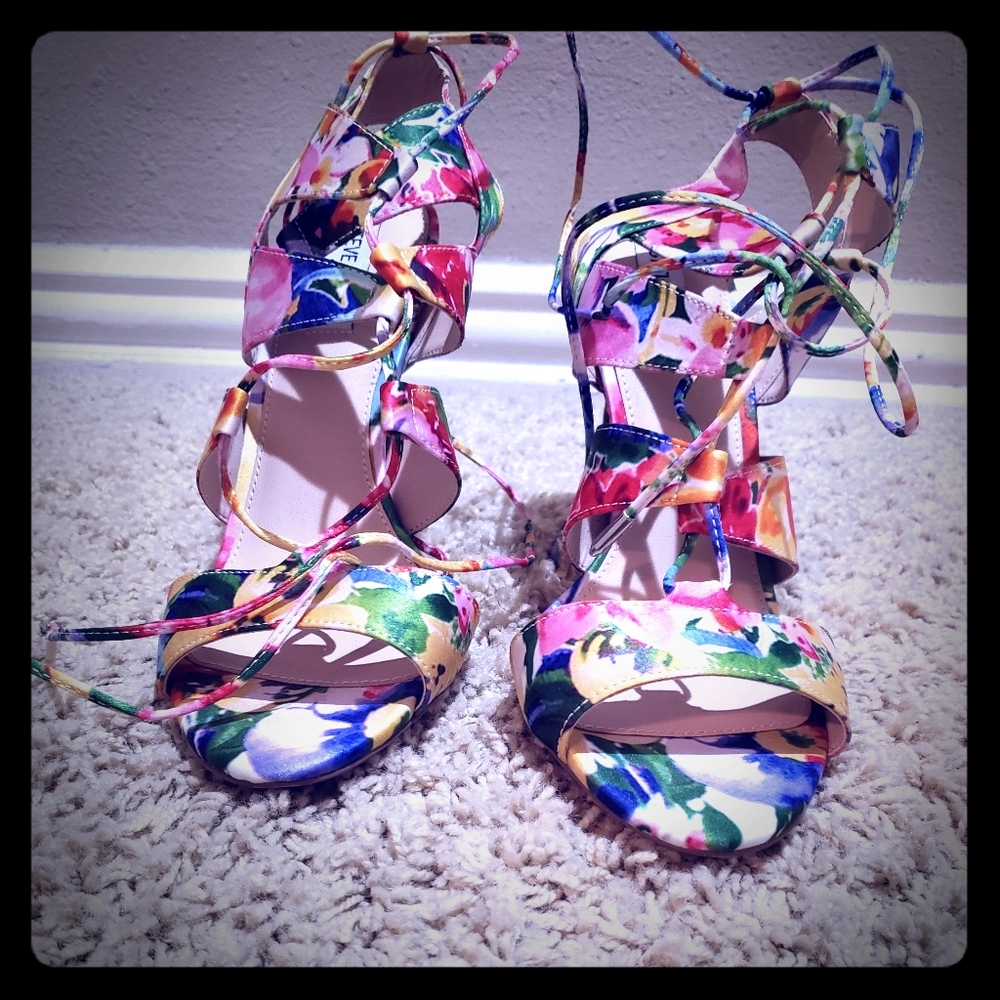 High heels sandals.